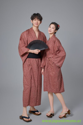 Kurzer Yukata für Herrn und Damen 3871