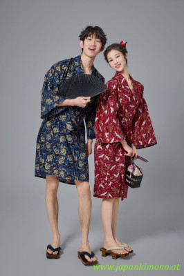 Kurzer Yukata für Herrn und Damen 3877